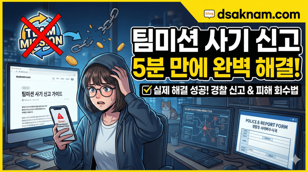 팀미션 사기 신고: 핵심 대응 매뉴얼 7단계 1 팀미션 사기 신고 1